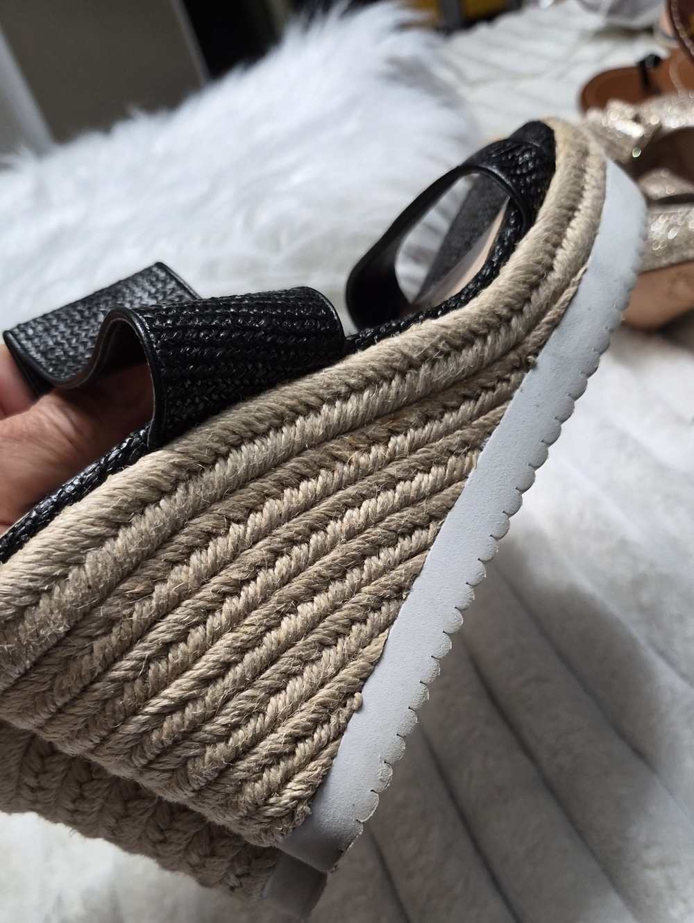 Stuart Weitzman Mykonos Two-Strap Wedge Espadrille Sandals Women's Sz 6.5 $395 - Picture 9 of 10